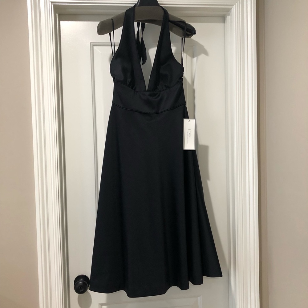 J Crew Black Deep V-Neck Dress